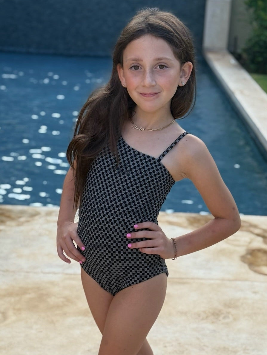 Dalli Girls One Piece - Black Check