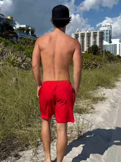 Barbados Men's Swim Trunk - Red - Mens Swim | JMP The Label