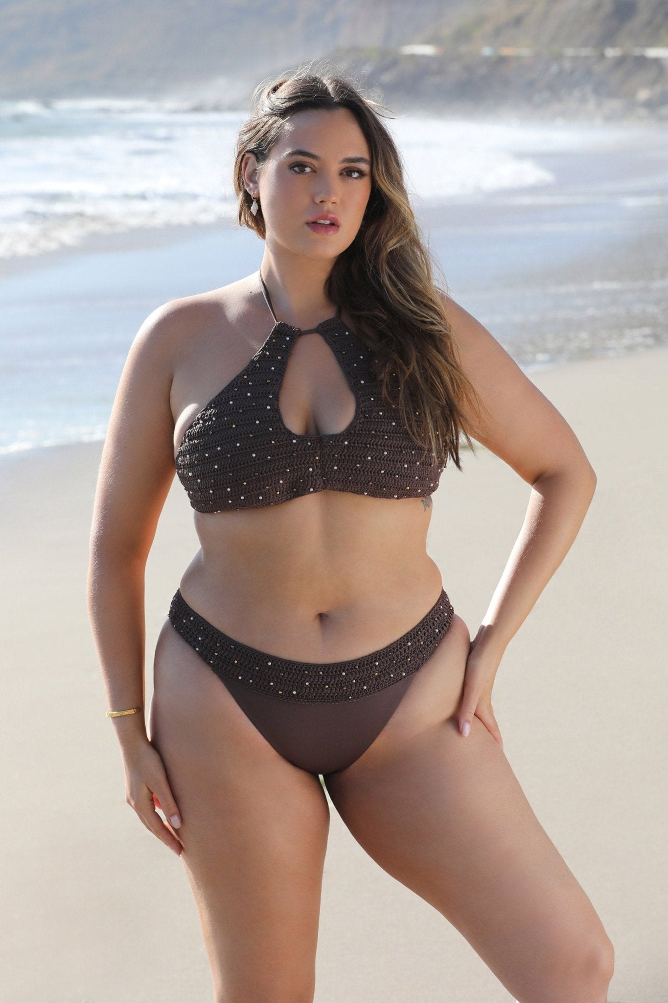 Cali Top - Mixed Metal Brown - Swim Top | JMP The Label