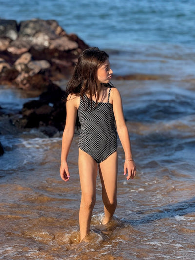 Dalli Girls One Piece - Black Check - Kids Swim | JMP The Label