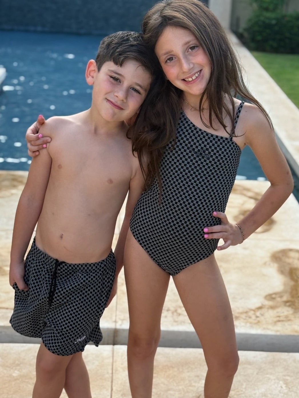 Indy Boy's Swim Trunk - Black Check - Kids Swim | JMP The Label