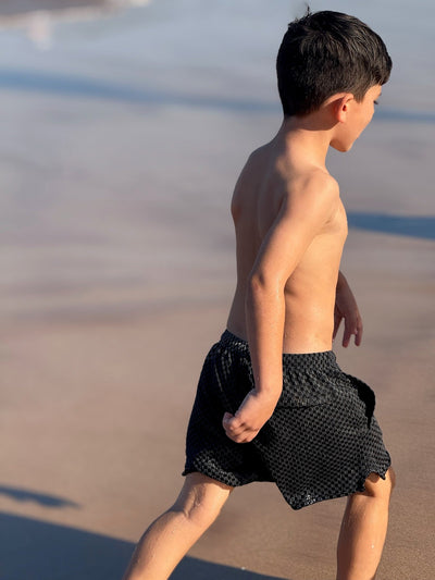 Indy Boy's Swim Trunk - Black Check - Kids Swim | JMP The Label