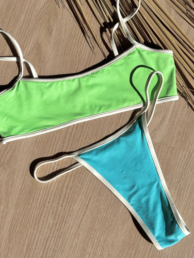 Lahaina Bottom - Blue Green Reversible - Swim Bottom | JMP The Label