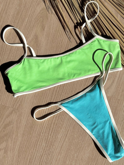 Molokai Top - Blue Green Reversible - Swim Top | JMP The Label