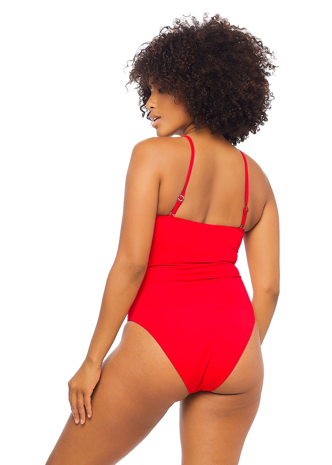 Vegas Strappy Cut Out One Piece Swimsuit - Red